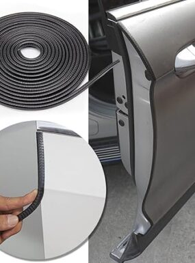 Custom door edge protector fitted along car door panel